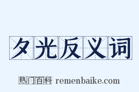 夕光反义词是什么意思的图片